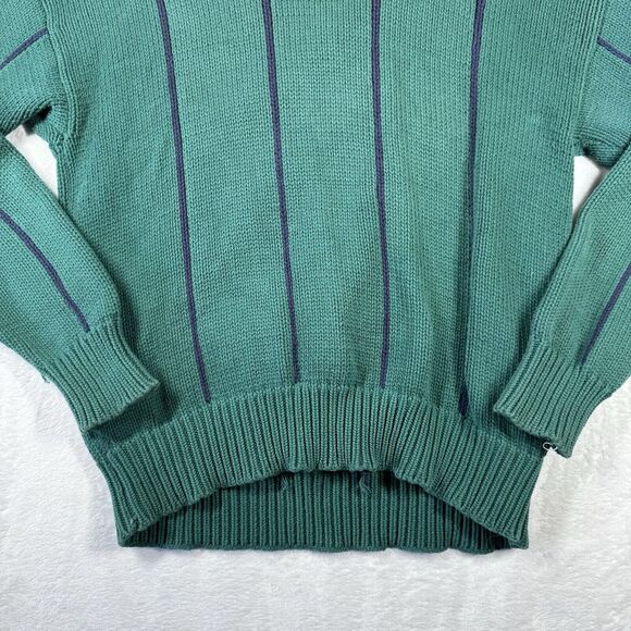 Vintage 90s Eddie Bauer Thick Knit Chunky Sweater Size L Green - Picture 4 of 12